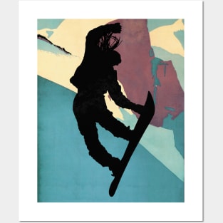 Snowboarding Betty morning light Posters and Art